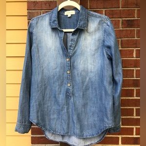 Anthro cloth & stone tencel popover
